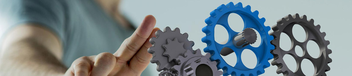 Gear wheels mesh in the integrated management system